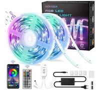 20M Ruban LED RGB Musique Bluetooth Bande LED RGB 12V, Contrôlé par APP, IR Télécommande et Contrôleur 28 Modes de Style black G