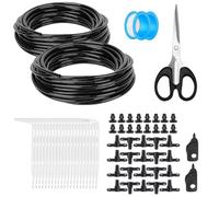 20M Tuyau Goutte à Goutte 4/7 Tuyau d'Irrigation Système Brumisateur Tuyau | avec Bouche Plate Bloc de Capuchons Flèches Blanches Forets Rouleaux à Ruban Ciseaux Goutte à Goutte Exterieur Intérieur