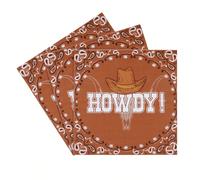 20pcs/40pcs/60pcs/80pcs/100pcs/200pcs/Set Serviettes, Serviettes Carrées Douces 2-Plis Style Cowboy Occidental, Non Pliées 33cm*33cm, Convient Pour: Mariage, Tea Party, Décoration de Fête d'Anniversai