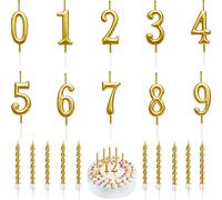 20PCS Bougies Anniversaire,Bougies de Gâteau Chiffre Kit