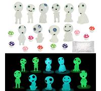 20PCS, Kit de Statue de Jardin féerique avec Aiguilles fixes, Micro Ornements Extraterrestres Lumineux Princess Mononoke Tree Spirit pour DIY Fairy Garden Cake Topper Dollhouse Pot Terrarium Decor