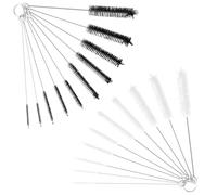 20Pcs Tube Brosse de Nettoyage,Goupillon Nettoyage, Bouteille, Tuyau à Lait, en Nylon, Goupillon Paille, Goupillon Bouteille, pour Bébé Biberon Paille e Bouilloire Clavier (Noir/Blanc)