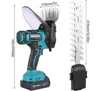 20V Cordless Grass Shears, Handheld Grass Trimmer, 2 in 1 Electric Grass Clippers & Power Hedge Trimmers Cordless for Gardening, with 2pcs 2000mAh Battery Pack and Charger EU