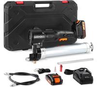 20V Pompe à graisse sans fil 500g Pompe à graisse 10.000PSI Pompe à graisse électrique 125g/min 2x 2.0Ah batteries, Φ9x990mm tuyau et chargeur rapide Pompe à graisse universelle