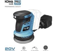 20v sans balais (sans batterie ni chargeur) Ponceuse centrale 13x30x15cm koma tools pro series Batterie rechargeable