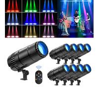 20W LED Spot - JAJALUYA Lumière de Scène - Pour DJ Fête Club Spectacle Mariage Théâtre - Pack de 8