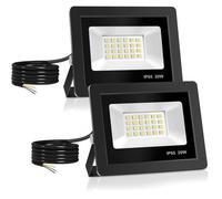 20W Projecteur LED, Spot avec 24 LEDs Eclairage Exterieur IP65 Etanche, 6000K, mural, pour Jardin, (2PCS