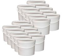 20x 12,5 kg Seau à miel blanc 10L Récipient de stockage en plastique avec couvercle Seau sans impression adapté au contact alimentaire et étanche à l'air