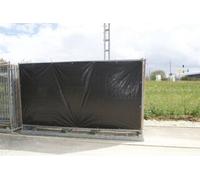 20x bâche de clôture de chantier en PE (140g/m²) 1,76 x 3,41m à œillets - noir