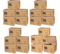 20x carton d'archivage carton pour dossiers avec couvercle rabattable et fond - pour 5 grands classeurs A4 chacun pour le stockage Organisation Transport Boîte d'archives