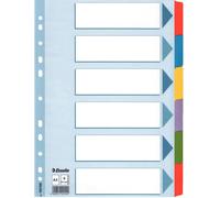 20x Esselte 100168 Intercalaire en carton vierge A4 6 pièces multicolore