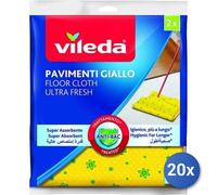 20X Lot Vileda Sol Jaune Microperforé 30% Microfibre 50X60Cm 2Pz