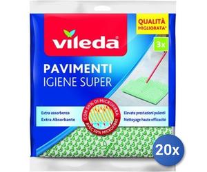 20X Lot Vileda Sols Hygiène Super 30% Microfibre 50X45CM 3Pz
