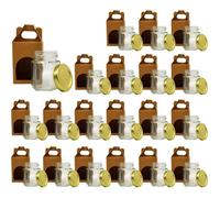 20x Petit Pot de Miel Hexagonal avec Couvercle 80ml + 20x Boîte Kraft pour 1 Pot - Idéal pour la Conservation de Miel