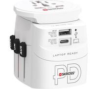 20x SKROSS 75253 Adaptateur de voyage PRO Light USB AC45PD, blanc - 45 W, 1x USB-C™ et 1x USB-A plus fiche secteur internationale pour appareils à 2 et 3 pôles