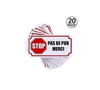 20x stop pas de pub publicité boite aux lettres sticker autocollant logo 3