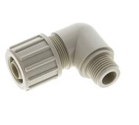20x13mm & G1/2'' Raccord à compression coude en PP avec filetage mâle 10 bar PVC et PA