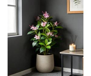 21-40 cm Fleurs de rhododendron artificielles, fausses branches de fleurs de cerisier, feuilles de palmier tropicales, fausses feuilles de figuier, plantes vertes en plastique, sans pot, décoration de