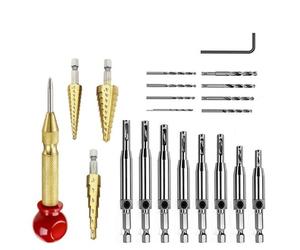 21 Pièces Foret Outils De Forage Multi-Fonction Superbe Artisanat Pour Métal Haute Vitesse En Acier Bois Trou Cutter