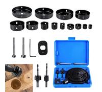 21 Tailles Scie Cloche Acier 17-97mm Coffret Perçage pour Bois Métal Plâtre