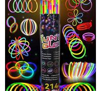 214 pièces Ensemble de bâtons lumineux de 8 pouces, ces bâtons lumineux émettent une lumière forte dans l'obscurité et durent de 9 à 13 heures. Vous pouvez également fabriquer vos propres bracelets, l