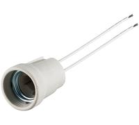 216x Goobay 9182 Douille de lampe E27 avec fils jumelés, blanc, 0.15 m - max. 100 W/250 V (AC), câble de 0,15 m, céramique