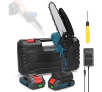 21V 6inch Scie à élaguer électrique portative Petite scie à chaîne pour fendre le bois Moteur à brosse Outil de travail du bois à une main pour le jardin Verger Utilisation de coupe