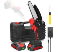 21V 6inch Scie à élaguer électrique portative Petite scie à chaîne pour fendre le bois Moteur à brosse Outil de travail du bois à une main pour le jardin Verger Utilisation de coupe