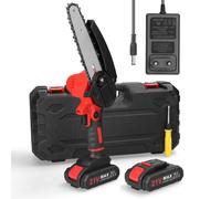 21V 6inch Scie à élaguer électrique portative Petite scie à chaîne pour fendre le bois Moteur à brosse Outil de travail du bois à une main pour le jardin Verger