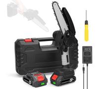 21V 6inch Scie à élaguer électrique portative Petite scie à chaîne pour fendre le bois Moteur à brosse Outil de travail du bois à une main pour le jardin Verger Utilisation de coupe