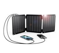 21W Chargeur Solaire Portable, BigBlue Chargeur de Panneau Solaire avec USB-A/USB-C (5V/4,2A), étanche IP68 Panneau Solaire Pliable pour Camping, Compatible avec Smartphones Batterie Externe Tablette