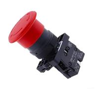 22 mm Interrupteur d'arrêt d'urgence autobloquant 1NC 600 V Interrupteur d'arrêt d'urgence 22 mm Bouton champignon PA66 Boîtier 10 A Interrupteur à pression 22 mm pour commande de machine Protection