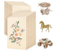 22 Pcs Feuilles de Contreplaqué Brut, 150 x 100 x 2 mm Planche Bois Brut, Plaque de Boiss Naturel, Plaque en Bois Découpe Laser pour Pyrogravure Bricolage Artisanate Maquette Peintures Décoration