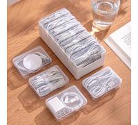 22 pièces/11 pièces/7 pièces/3 pièces Boîte de rangement de câbles en plastique, support de chargeur, gestion de câbles de bureau, support de cordon d'alimentation, contenant transparent, convient pou