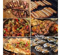 22-pièces BBQ Set - Incl. sac de transport - Acier inoxydable - Grillset - Grill Barbecue Werkzeuge - Vatertag - Barbecue Zubehör - Matte Fourchette à viande Thermomètre Pinces - Geschenk für Papa