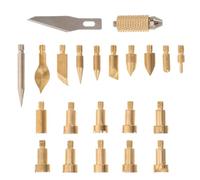 22 Pièces Pointes de Pyrogravure en Métal, Kit Portable | Rechanges Solide, Formes Variées, Compatible Plupart des Stylos, pour Atelier et Projets Artistiques