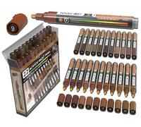 22 stylos marqueurs acryliques, pointe moyenne de 3 mm, couleur marron, à base d'eau