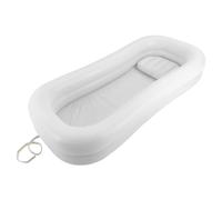 220 x 100 x 38 cm - Baignoire gonflable portable pour adultes - En PVC - Avec pompe à air électrique de 130 W - Coussin gonflable blanc robuste et durable - Bouchon de buse anti-reflux autoportant