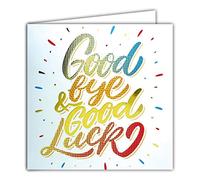 22051 Carte Carrée Dorée Or Goodbye and Good Luck Départ Bonne Chance pour la suite Retraite