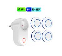 220V 15A Wireless Remote Control Electrical Socket Switch 433mhz Rf Outlet,1 SOCKET 4 REMOTES