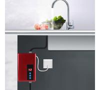 220V 5.5KW Mini chauffe-eau électrique instantané Douche sans réservoir Système d'eau chaude Cuisine Rouge
