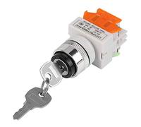 220V 5A 1 NO 1 NC 2 Touches de position Commutateur rotatif actionné 2 clés Montage 22 mm LAY37-11Y/21