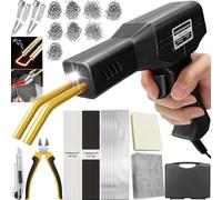 220W Soudure Plastique 2 en1 Soudeuse Plastique Kit Reparation Plastique Soudage Plastique avec 800Pcs Agrafes,40Pcs Bâtons Soudage & 2Pcs Outil de Truelle pour Réparer un Auto/Moto Pare-chocs (noir)