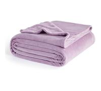 220x240 Couverture - Couvre Lit 2 Personnes Violet Lilas, Jete de Canape Grande Taille, Plaid Canapé Flanelle Doux et Chaude YYV
