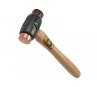 Marteau THOR avec inserts en cuivre rouge et peau brute, rond | diamètre 70 mm | poids 5150 grammes | avec manche en bois