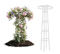 225cm Obélisque de Jardin, 185cm Treillis Ombrelle, Vertical en Métal Cadre d'escalade de Parapluie de Glycine pour Plants Grimpantes, Plants en Pot, Clématite, Rose(White,185cm/6.1ft)