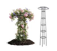 225cm Obélisque de Jardin, 185cm Treillis Ombrelle, Vertical en Métal Cadre d'escalade de Parapluie de Glycine pour Plants Grimpantes, Plants en Pot, Clématite, Rose(Black,225cm/7.4ft)
