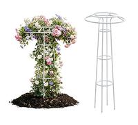 225cm Obélisque de Jardin, 185cm Treillis Ombrelle, Vertical en Métal Cadre d'escalade de Parapluie de Glycine pour Plants Grimpantes, Plants en Pot, Clématite, Rose(White,145cm/4.8ft)