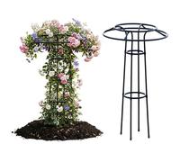 225cm Obélisque de Jardin, 185cm Treillis Ombrelle, Vertical en Métal Cadre d'escalade de Parapluie de Glycine pour Plants Grimpantes, Plants en Pot, Clématite, Rose(Black,105cm/3.4ft)