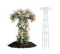 225cm Obélisque de Jardin, 185cm Treillis Ombrelle, Vertical en Métal Cadre d'escalade de Parapluie de Glycine pour Plants Grimpantes, Plants en Pot, Clématite, Rose(White,225cm/7.4ft)